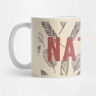 NATIVE Feather Design Red and Maroon Print Mug